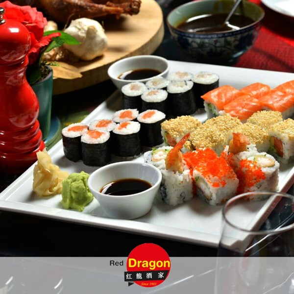 Alsancak Red Dragon Chinese Restaurant'ta 18 Parça Sushi Lezzeti